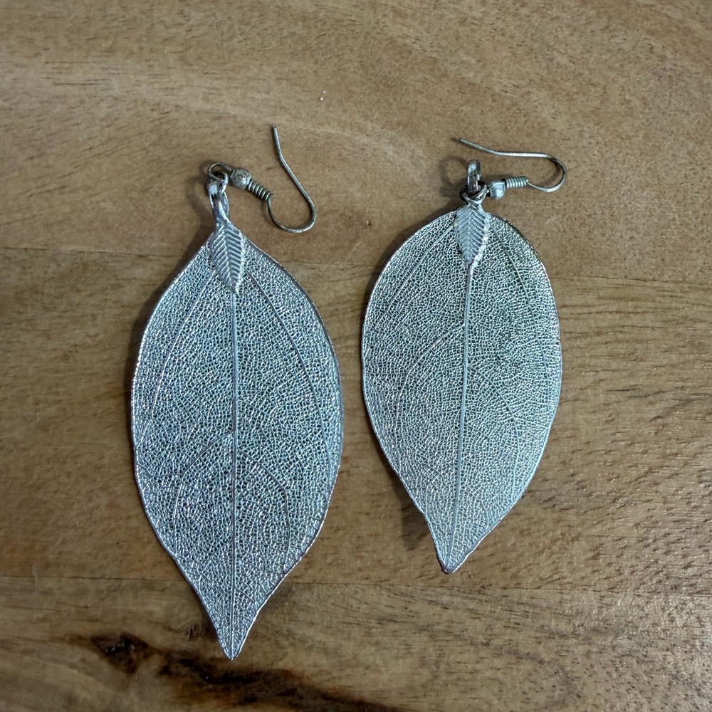 Silver Leaf Earrings